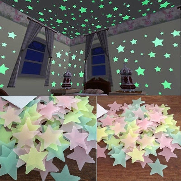 100pc/Set Glow In The Dark Stars Wall Stickers