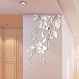 3D DIY Leaves Mirror Wall Sticker