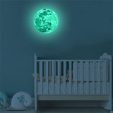 3D Moon Planet Fluorescent Wall Stickers