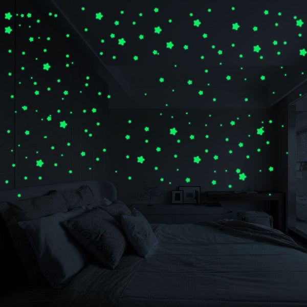 127Pcs 3D Stars Glow In The Dark Wall Stickers