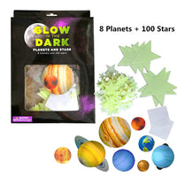 1Set Luminous Planets PVC Stickers DIY 3D Wall Stickers